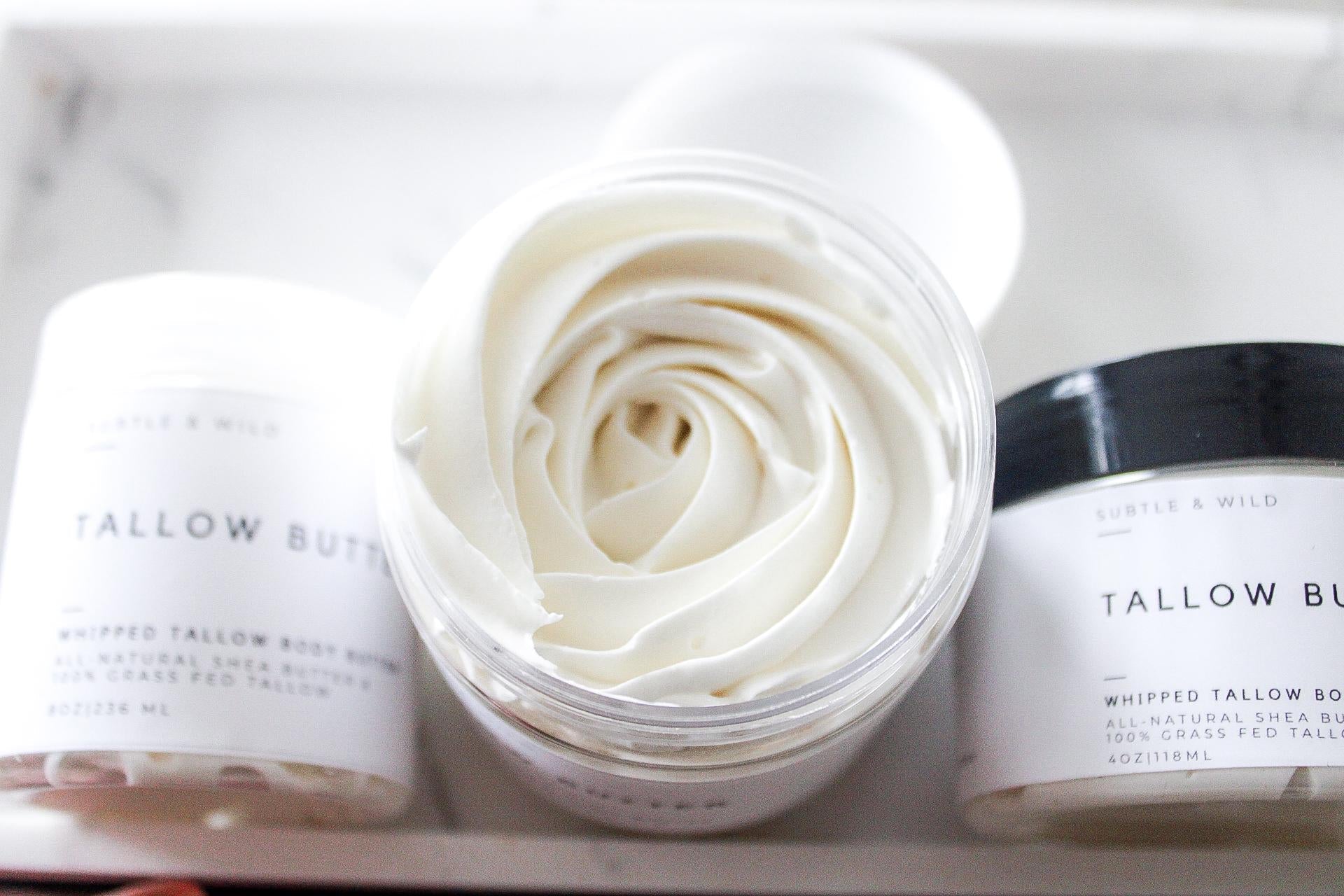 Unscented Whipped Tallow•Grass - fed Beef Tallow • No Chemicals, Beef Suet• Moisturizer Beef Tallow Skincare•Tallow•Skin Tallow•Body Butter - Subtle and Wild