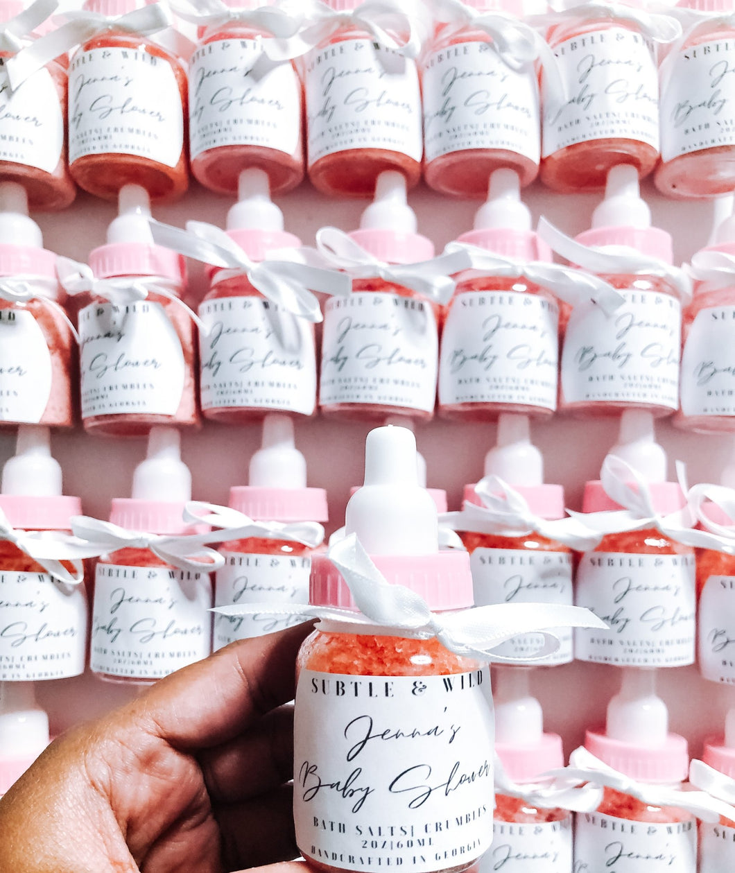 Baby Girl Shower Favors|Baby Bottles - Subtle and Wild